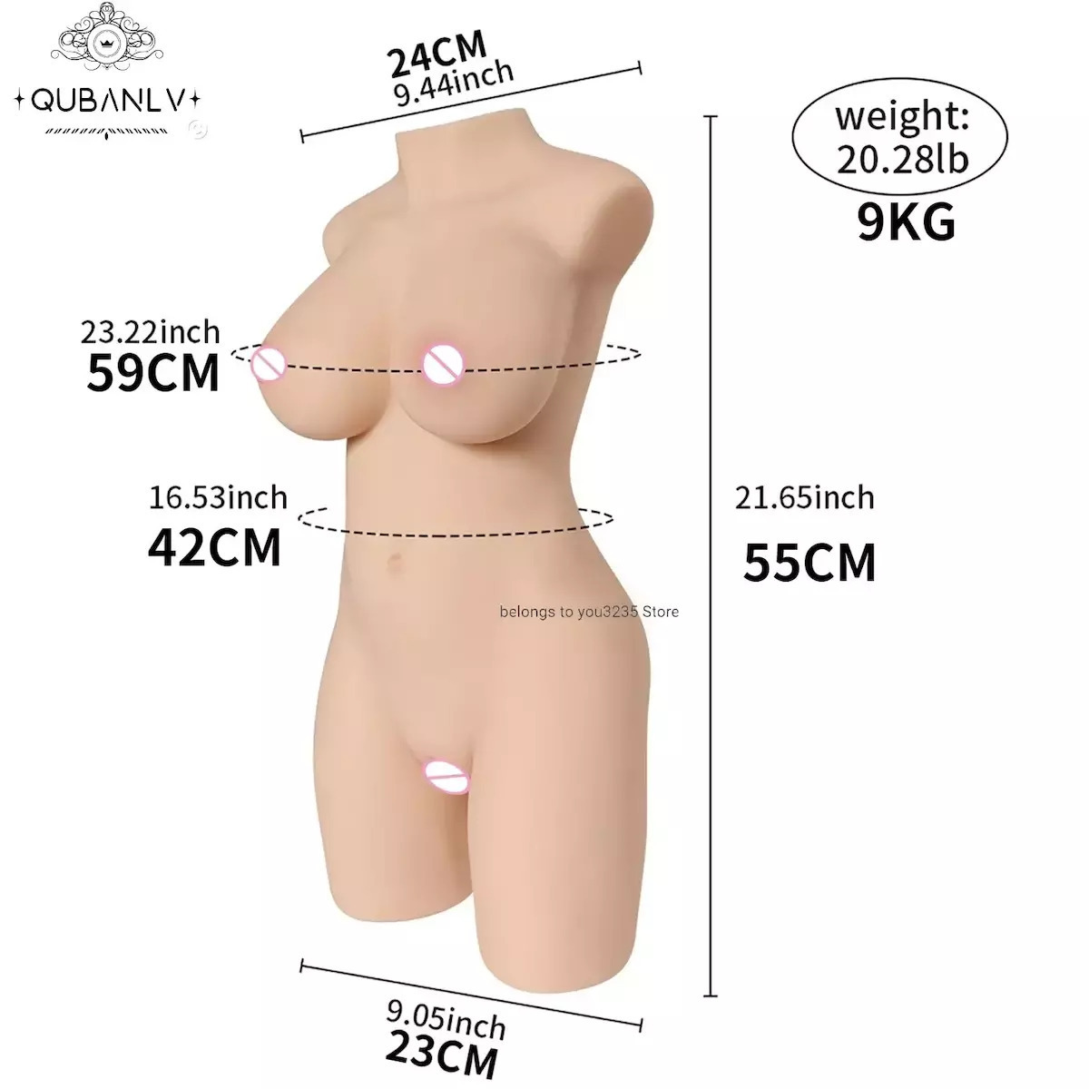 Skeleton Sex Doll 9kg Weight Realistic Torso Design 9kg