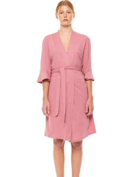 Pink Label Καλοκαιρινή Γυναικεία Βαμβακερή Ρόμπ...