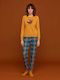 Noidinotte Winter Women's Pyjama Set Gold Yellow