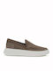 Leder Damen Loafers in Braun Farbe