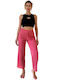 Women's Fabric Trousers Pink