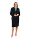 Baziana Damen Krepp Blazer blue