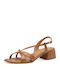 Leather Sandals Tabac Brown
