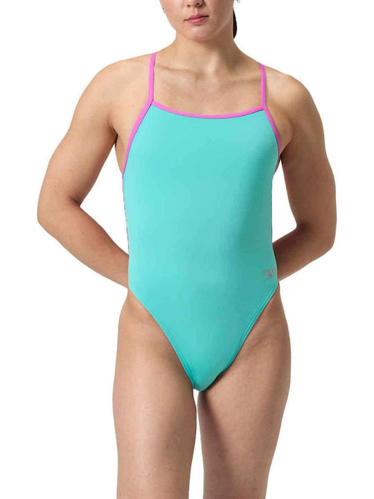 Speedo Solid Vback Ολόσωμο Μαγιό Μπλε