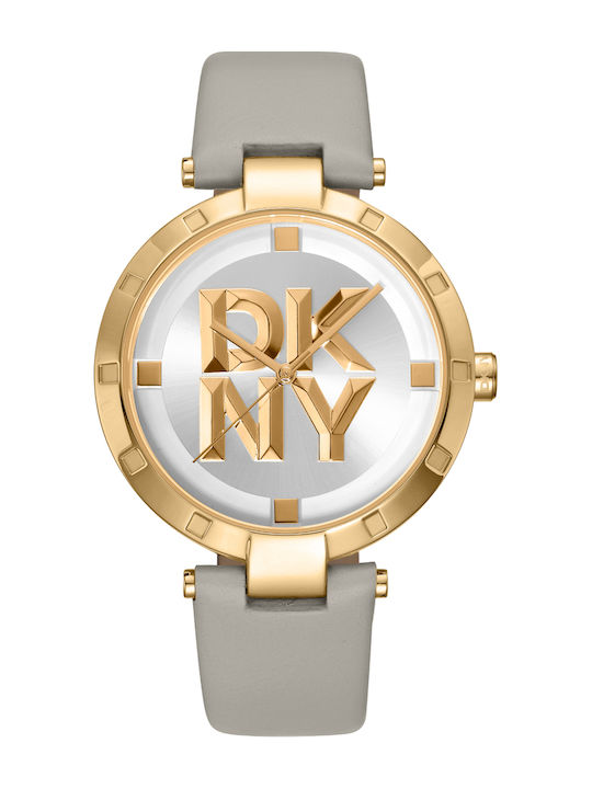 Essential Logo Women's Watch with Gray Leather Strap