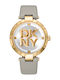 Essential Logo Women's Watch with Gray Leather Strap