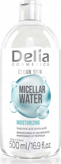 Delia Cosmetics Clean Skin Micellar Water Facial Cleanser with Moisturizing and Against Imperfections Action 500ml