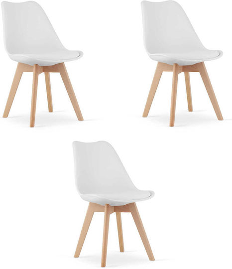 Stühle Speisesaal Mark 60x50x50cm 3Stück White