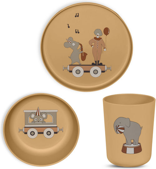 Nuuroo Milas Baby & Kids Feeding Set Made of Plastic Brown 3 Pieces