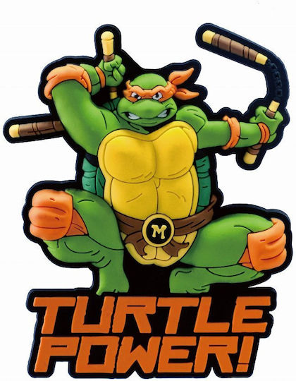 Magnet moale pentru frigider cu Michelangelo din Țestoasele Ninja Mutante Adolescente