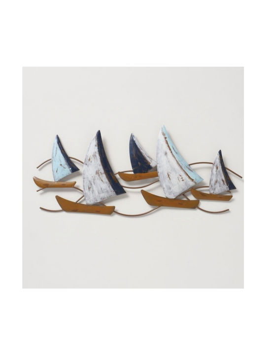 Boltze Handmade Wall Decor Blue Made of Metal 40x2x21cm