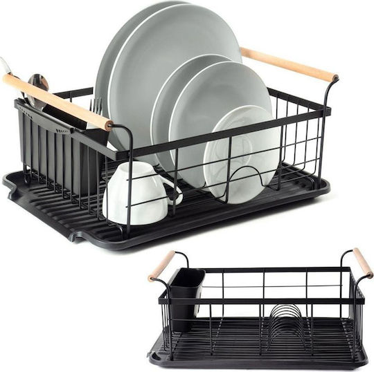 Vilde Geschirrabtropfer & Abtropfgitter Inox Schwarz 42,5x29,5x19cm
