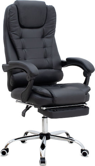 Megapap Daria Executive Reclining Office Chair with Fixed Arms Black Velvet-Black Metal GP040-0017,1