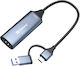 Sandberg Link To Конвертор HDMI мъжки към USB-A / USB-C женски Сив 1бр