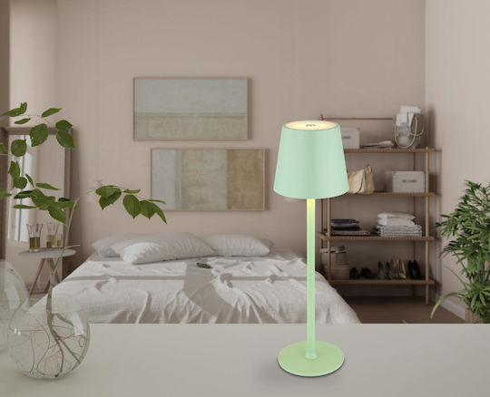 Globo Lighting Metal Table Lamp LED with Green Shade and Base