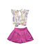 Kinder-Set mit Shorts Sommer 2Stück Fuchsia