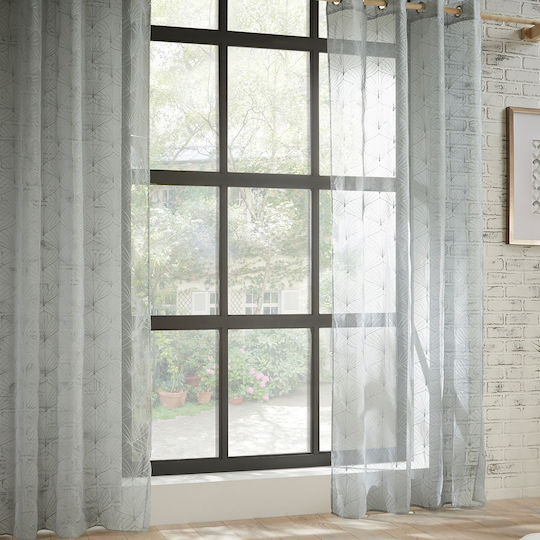 Curtain With Gray Grommets 140x240cm