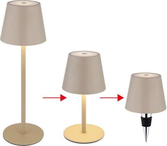 Globo Lighting Μεταλλικό Πορτατίφ LED με Μπεζ Καπέλο και Βάση