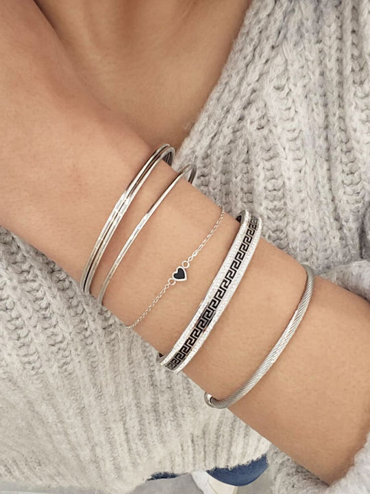 Women's Bracelet Handcuffs from Stainless Steel with Zircon 6.1cm
