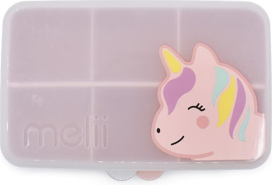 Melii Snackle Box Mini Plastik Kinder Lebensmittelbehälter Einhörner Rosa