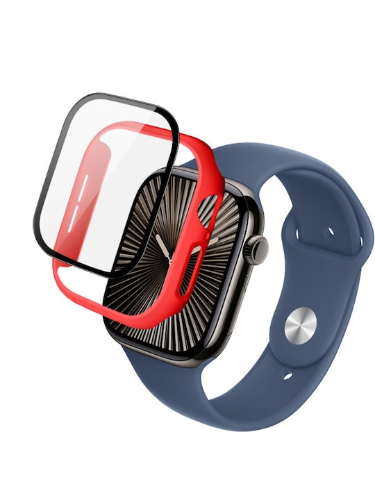 Carcasă cu folie integrată Imak pentru Apple Watch Series 10 46mm Roșu