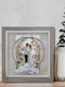 Wall-Mounted Square Wedding Crown Case / Photo Frame Wooden Silver 30x30cm