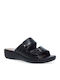 Δερμάτινα Γυναικεία Ανατομικά Σανδάλια Μαύρα