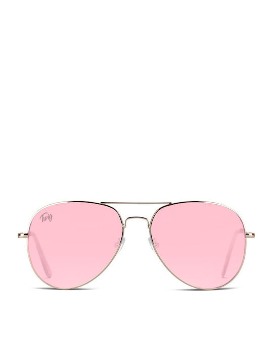 Twig Pennac Unisex Sunglasses with Pink Metalli...
