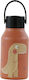 Runbott Kids Water Bottle Thermos Dinosaur Stainless Steel with Straw Non Spill Pink 350ml