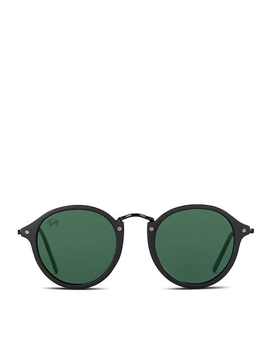 Twig Klimt Unisex Sunglasses With Green Metalli...
