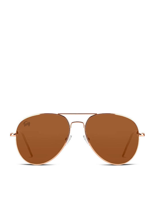 Twig Pennac Unisex Sunglasses with Brown Metall...