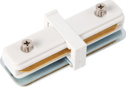 White Straight Connector Track 1-circuit