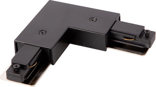 Black L Track Connector 1-circuit + Central Power Supply