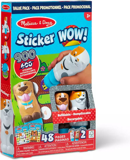 Melissa & Doug Children's Craft Sticker WOW! Value Pack 2 Activity Books with 2 Sticker Stamps, Pets for Children 3 Years