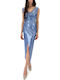 Sommer Midi Abendkleid Off-Shoulder Blau