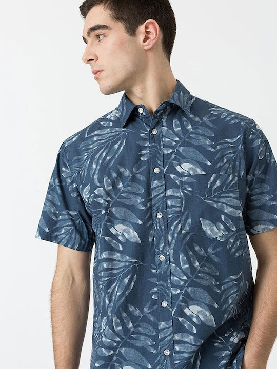 Short-sleeved Shirt Floral Blue