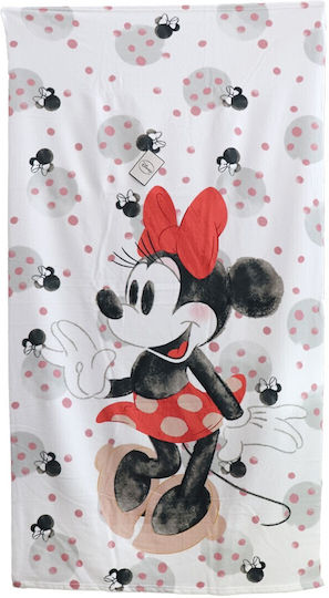 Disney Minnie Mouse Πετσέτα Θαλάσσης Microfiber Fast Dry 90x170εκ Ye37017 Λευκό 70x140εκ