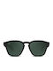 Twig Moore Unisex Sunglasses with Black Horn-Rimmed Frame and Green Lens MOR03