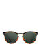 Twig Unisex Sunglasses with Brown Tartaruga Plastic Frame and Green Lens PSR02