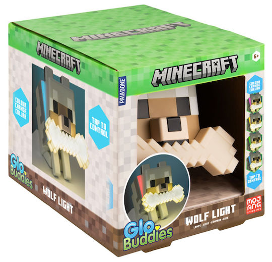 Paladone Kids Decorative Touch Lamp Minecraft Wolf Multicolor 16x12cm