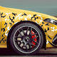 Set 2 Adhesive Tuning Stickers In Two Colors "paint Stains" Design Size 97 X 47 Cm Color Black + White
