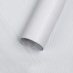 3d Carbon Car Wrap Film White 3m X 1.27m