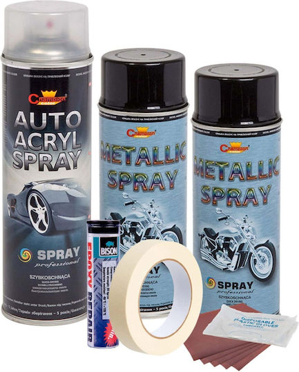 Kit complet de vopsire pentru reparații jante în culoarea negru metalic V2