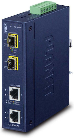 Planet IGT-2205AT Unmanaged L2 Switch with 2 Gigabit (1Gbps) Ethernet Ports and 2 SFP Ports