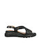Leather Women's Flat Sandals in Blue Color