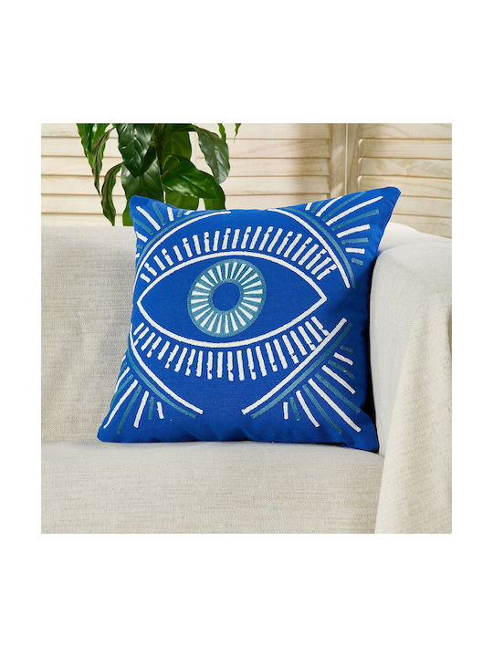 Whitegg Whitegg Decorative Pillow Case D0316 Made of 100% Cotton Blue 45x45cm