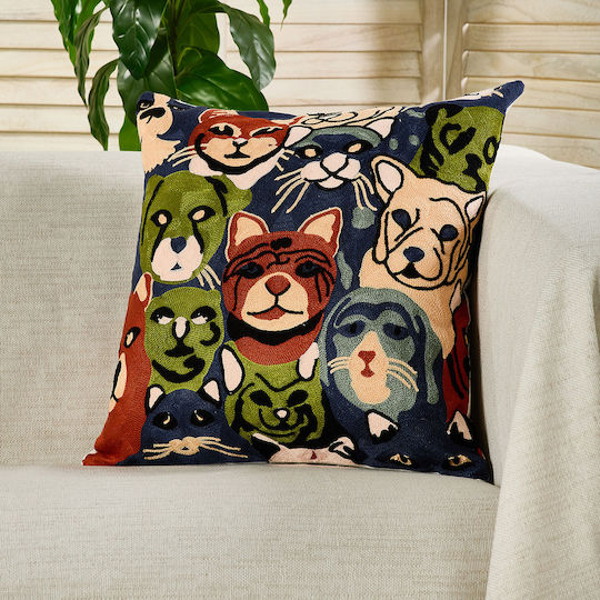 Whitegg Decorative Pillow Case D0313 Made of 100% Cotton Multicoloured 45x45cm