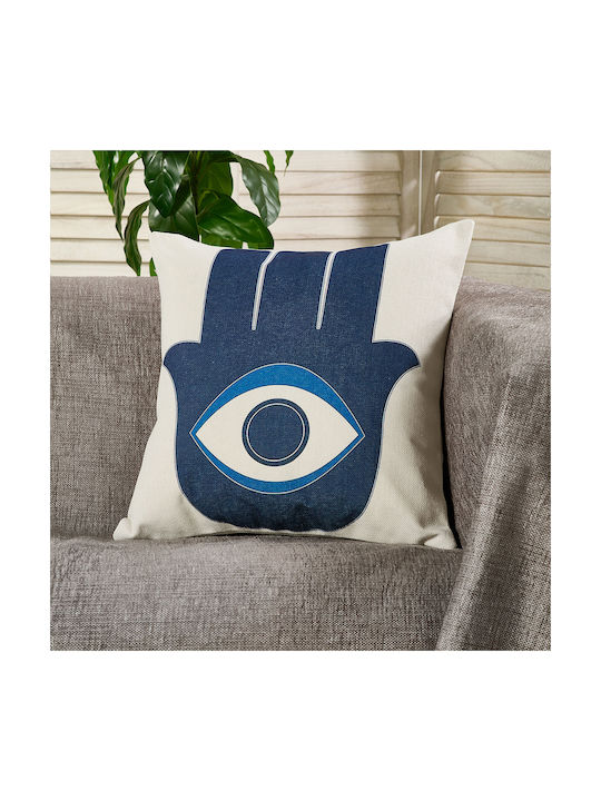 Whitegg Decorative Pillow Case D0309 Made of 100% Cotton White 45x45cm