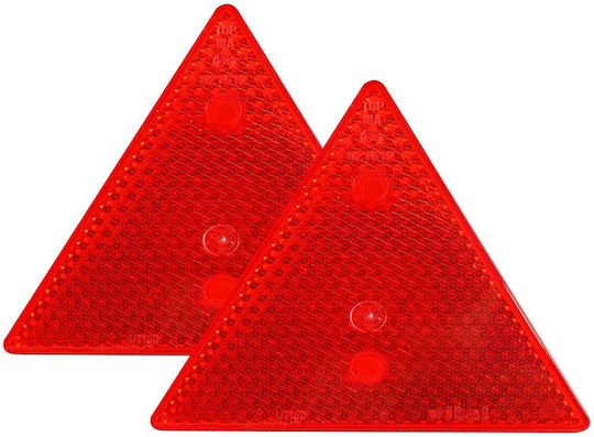 Set 2 Reflective Warning Triangles Trailers Red Color Size 15 X 15 Cm