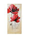 Leinwandbild Blumen Rot-Beige 50x100cm Sinialo 39-34-tl10289a